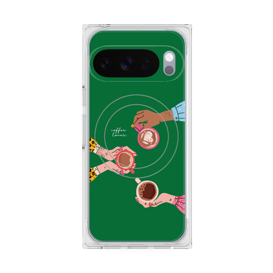 プレミアムスクエアケース with Pixelsnap［ Teatime - Green ］