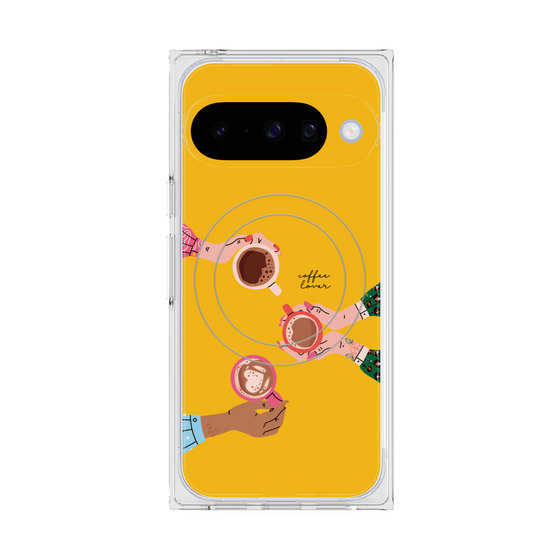 プレミアムスクエアケース with Pixelsnap［ Teatime - Yellow ］