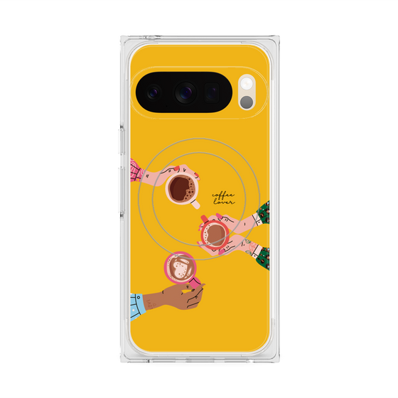 プレミアムスクエアケース with Pixelsnap［ Teatime - Yellow ］