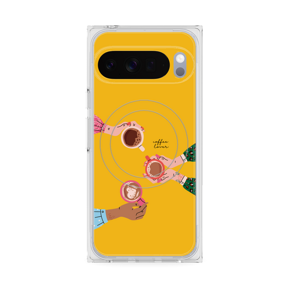 プレミアムスクエアケース with Pixelsnap［ Teatime - Yellow ］