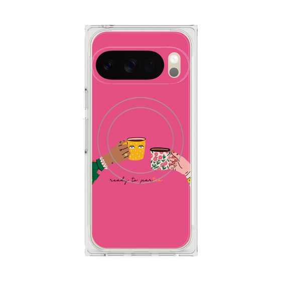 プレミアムスクエアケース with Pixelsnap［ Teatime - Pink ］