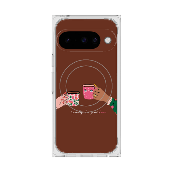 プレミアムスクエアケース with Pixelsnap［ Teatime - Brown ］