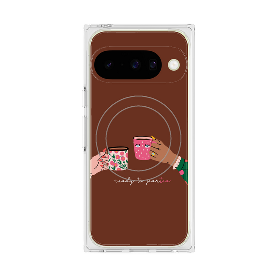 プレミアムスクエアケース with Pixelsnap［ Teatime - Brown ］