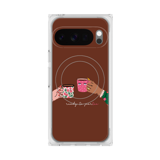 プレミアムスクエアケース with Pixelsnap［ Teatime - Brown ］