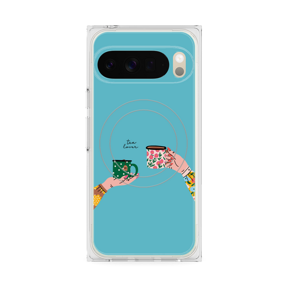 プレミアムスクエアケース with Pixelsnap［ Teatime - Blue ］