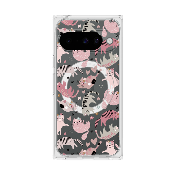 プレミアムスクエアケース with Pixelsnap［ Funny Cats - 02 ］