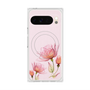 プレミアムスクエアケース with Pixelsnap［ Natural Flower - Pink ］