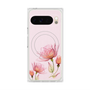 プレミアムスクエアケース with Pixelsnap［ Natural Flower - Pink ］