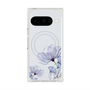 プレミアムスクエアケース with Pixelsnap［ Natural Flower - blue ］