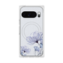 プレミアムスクエアケース with Pixelsnap［ Natural Flower - blue ］