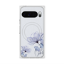 プレミアムスクエアケース with Pixelsnap［ Natural Flower - blue ］