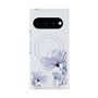 プレミアムスクエアケース with Pixelsnap［ Natural Flower - blue ］