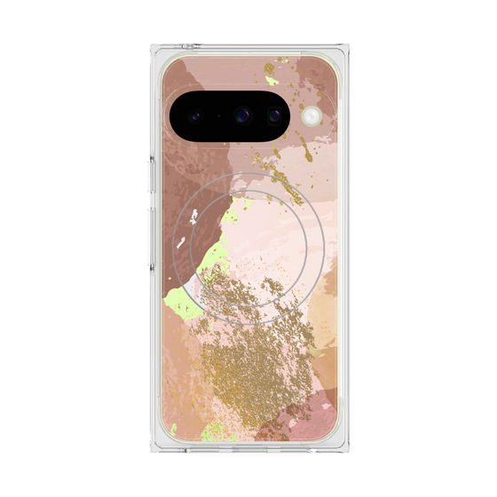 プレミアムスクエアケース with Pixelsnap［ Champagne pink ］