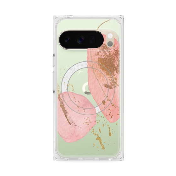 プレミアムスクエアケース with Pixelsnap［ Romantic pink ］