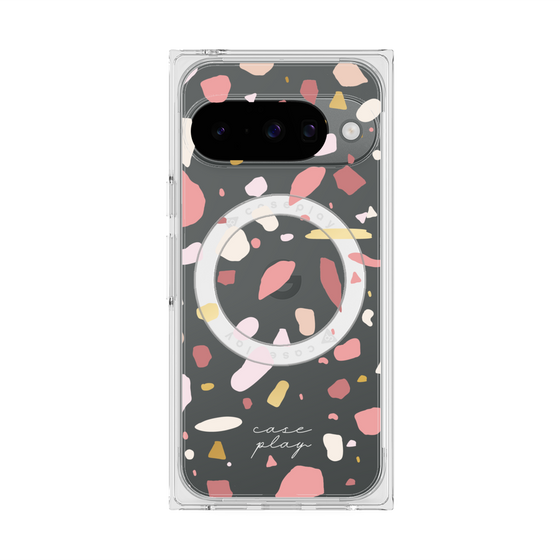 プレミアムスクエアケース with Pixelsnap［ Pink pieces ］
