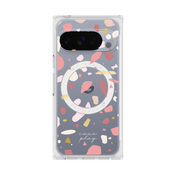 プレミアムスクエアケース with Pixelsnap［ Pink pieces ］