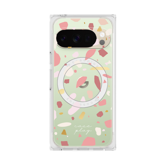 プレミアムスクエアケース with Pixelsnap［ Pink pieces ］