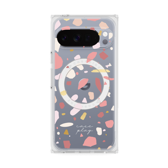 プレミアムスクエアケース with Pixelsnap［ Pink pieces ］