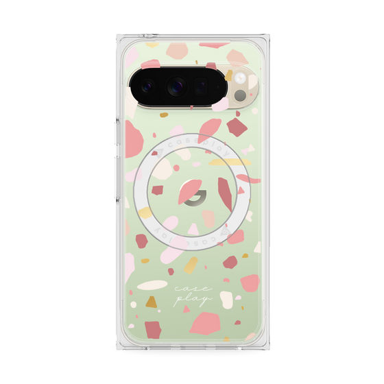 プレミアムスクエアケース with Pixelsnap［ Pink pieces ］