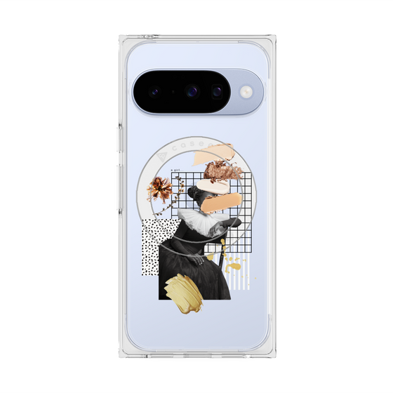 プレミアムスクエアケース with Pixelsnap［ Artistic Fall in Beige ］