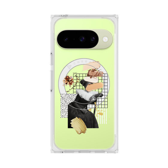 プレミアムスクエアケース with Pixelsnap［ Artistic Fall in Beige ］