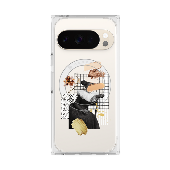 プレミアムスクエアケース with Pixelsnap［ Artistic Fall in Beige ］