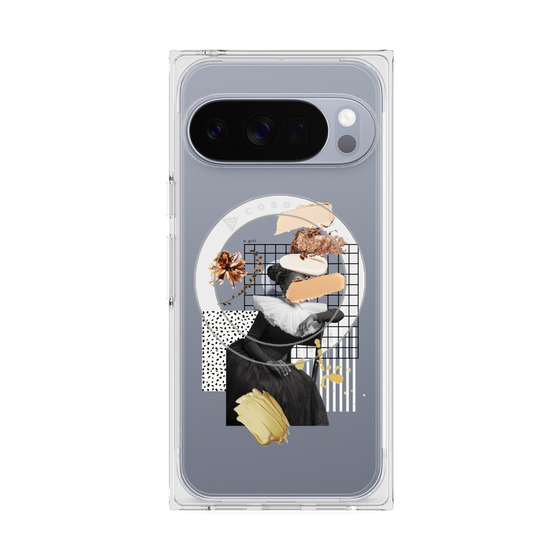プレミアムスクエアケース with Pixelsnap［ Artistic Fall in Beige ］