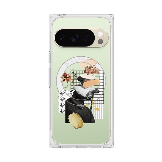 プレミアムスクエアケース with Pixelsnap［ Artistic Fall in Beige ］