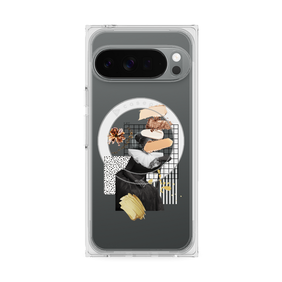 プレミアムスクエアケース with Pixelsnap［ Artistic Fall in Beige ］