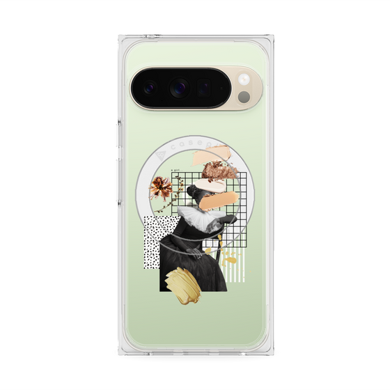 プレミアムスクエアケース with Pixelsnap［ Artistic Fall in Beige ］