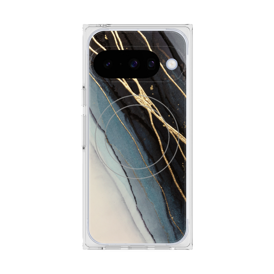 プレミアムスクエアケース with Pixelsnap［ Marble Black ］