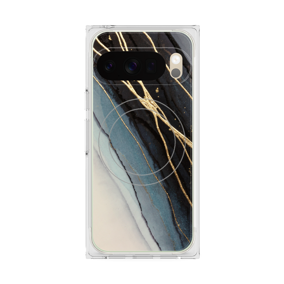 プレミアムスクエアケース with Pixelsnap［ Marble Black ］
