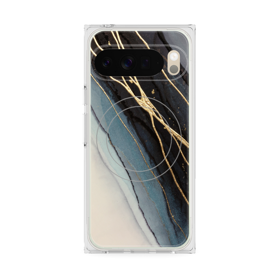 プレミアムスクエアケース with Pixelsnap［ Marble Black ］