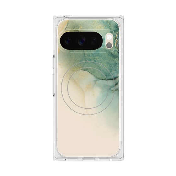 プレミアムスクエアケース with Pixelsnap［ Marble Green ］