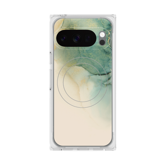 プレミアムスクエアケース with Pixelsnap［ Marble Green ］