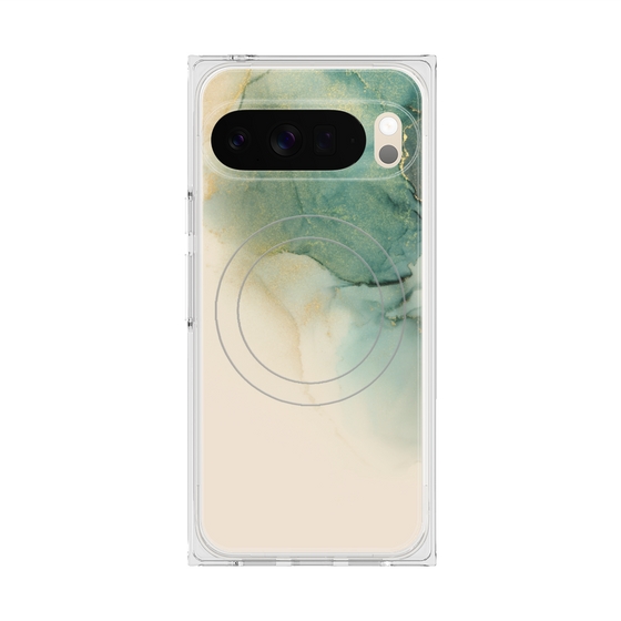 プレミアムスクエアケース with Pixelsnap［ Marble Green ］