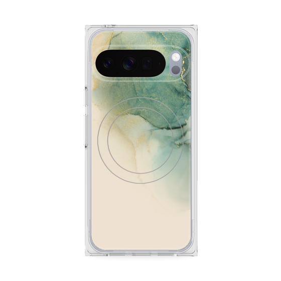 プレミアムスクエアケース with Pixelsnap［ Marble Green ］