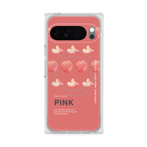 プレミアムスクエアケース with Pixelsnap［ PINK-Peach ］
