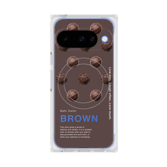 プレミアムスクエアケース with Pixelsnap［ BROWN-Chocolate ］