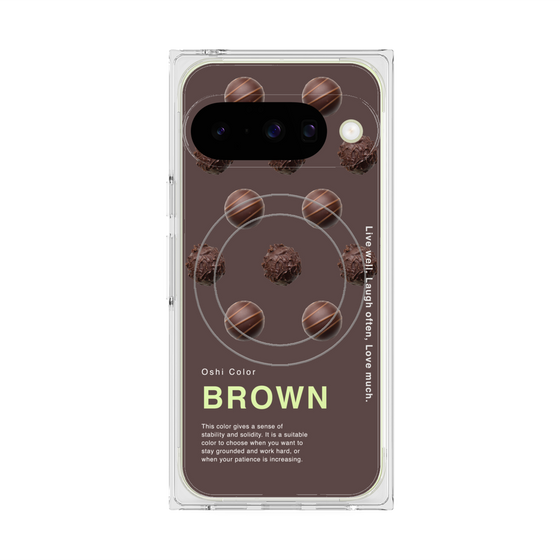 プレミアムスクエアケース with Pixelsnap［ BROWN-Chocolate ］