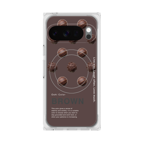 プレミアムスクエアケース with Pixelsnap［ BROWN-Chocolate ］