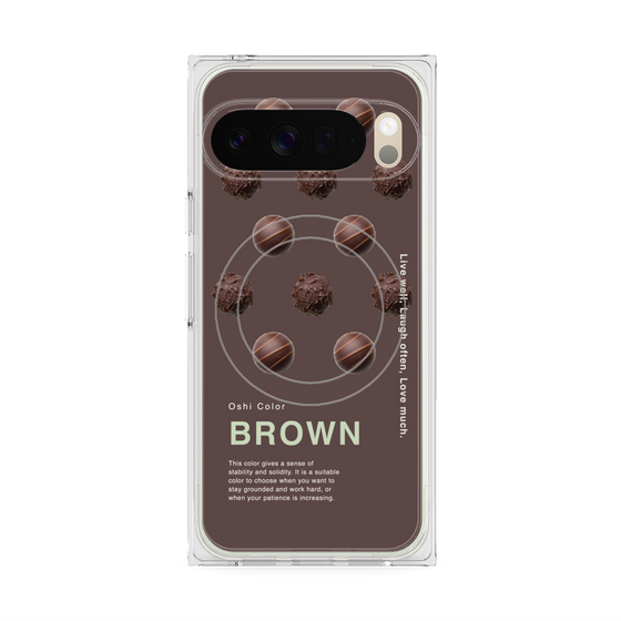 プレミアムスクエアケース with Pixelsnap［ BROWN-Chocolate ］