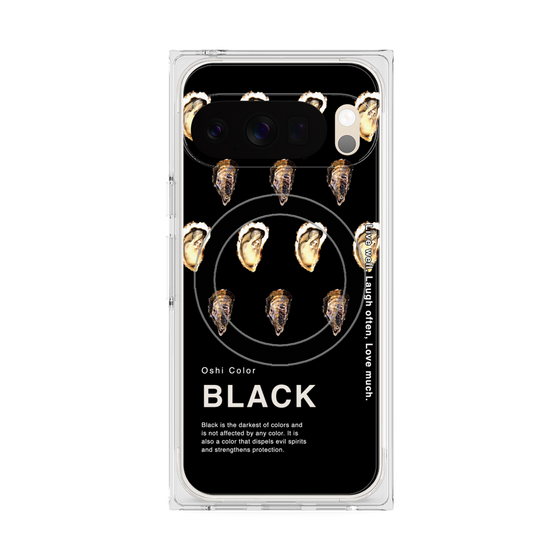 プレミアムスクエアケース with Pixelsnap［ BLACK-Oyster ］