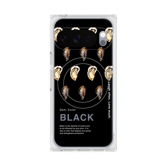プレミアムスクエアケース with Pixelsnap［ BLACK-Oyster ］