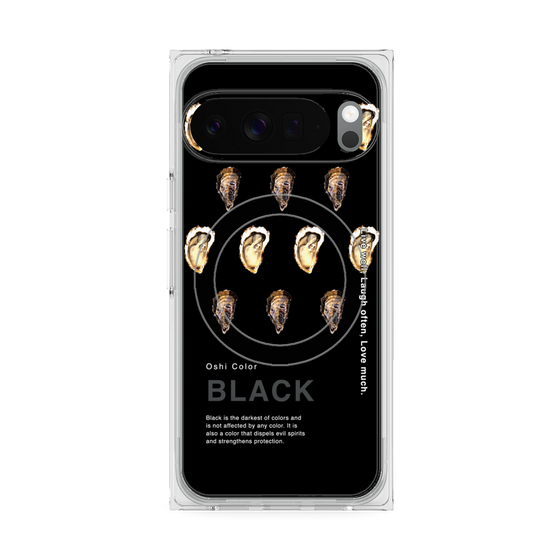 プレミアムスクエアケース with Pixelsnap［ BLACK-Oyster ］