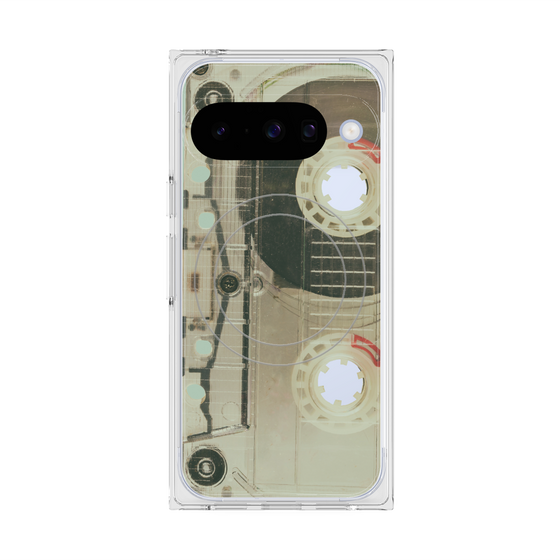 プレミアムスクエアケース with Pixelsnap［ RETORO CASSETTE TAPE - Skeleton Red ］