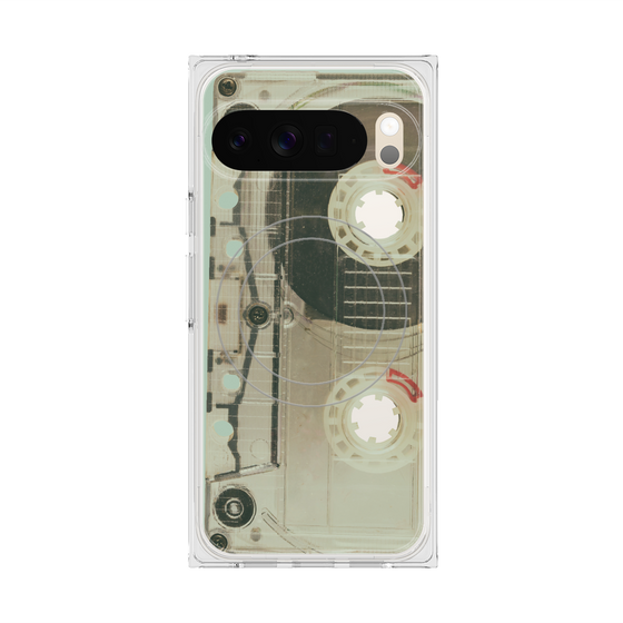 プレミアムスクエアケース with Pixelsnap［ RETORO CASSETTE TAPE - Skeleton Red ］