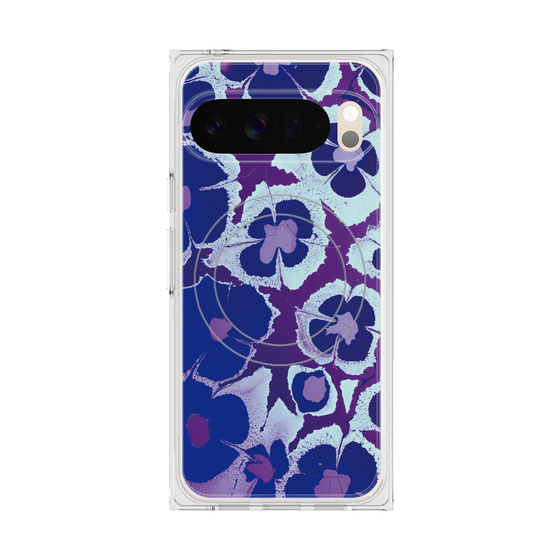 プレミアムスクエアケース with Pixelsnap［ y2k(Year2000) - Flower - Rich Purple ］