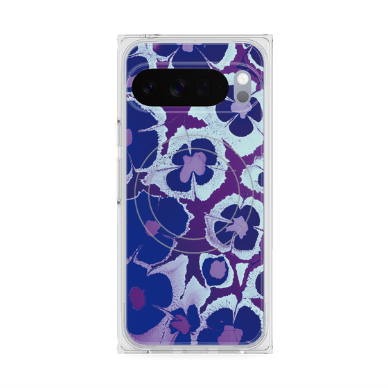 プレミアムスクエアケース with Pixelsnap［ y2k(Year2000) - Flower - Rich Purple ］