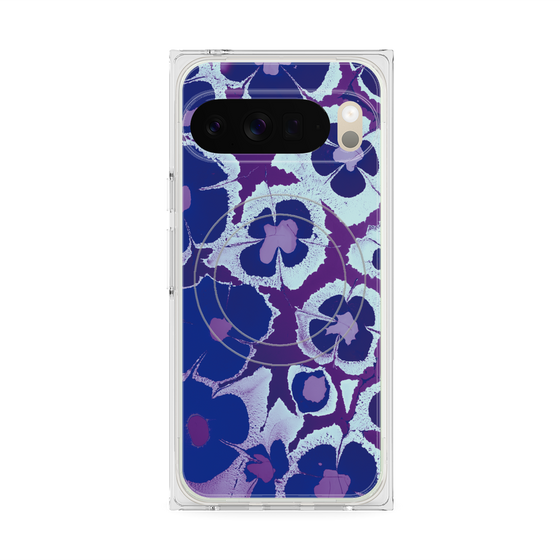 プレミアムスクエアケース with Pixelsnap［ y2k(Year2000) - Flower - Rich Purple ］